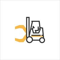 Forklift icon, line icon, illustration vector