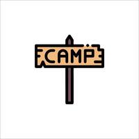 A camp sign on a white background vector