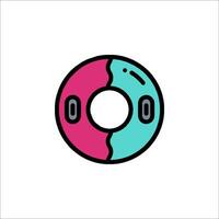 A colorful swimming ring icon vector