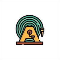 A cartoon image of a spinning wheel vector