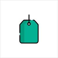 A green tag hanging on a string vector