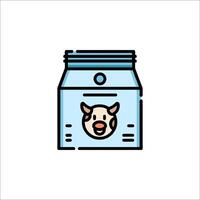 A cow in a milk container icon vector