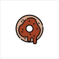 A donut with a chocolate glaze on it vector