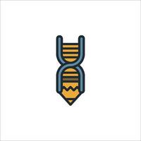 A pencil with a dna strand in it vector