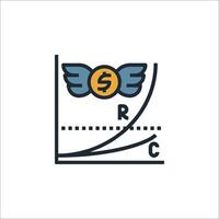 A dollar sign with wings and a dollar sign vector