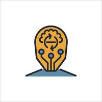 A person with a brain in the head icon vector