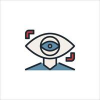 A man with an eye icon on a white background vector