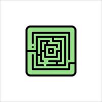 A green maze icon on a white background vector