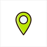 A green location marker icon on a white background vector
