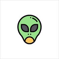 Alien head icon in line style on white background vector