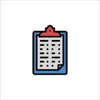 A clipboard icon with a red pen on it vector