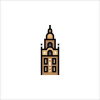 A building with a clock tower on it vector