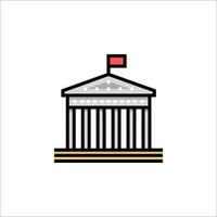 The building with a flag on top of it vector