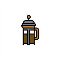 A coffee maker icon with a handle and a lid vector