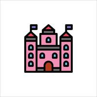 A pink castle icon on a white background vector