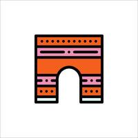 A colorful arch with a pattern on it vector