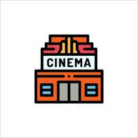 Cinema building icon vector