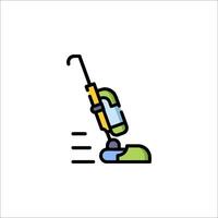 A vacuum cleaner with a green handle and a green head vector
