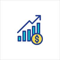 A dollar sign and an upward graph icon vector