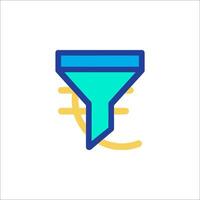 A funnel icon with a dollar sign vector