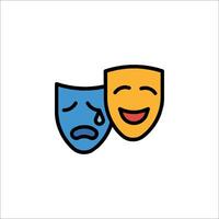 Two theater masks with a sad face vector