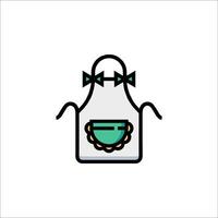 Apron icon with a bow on it vector