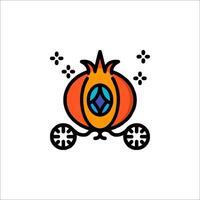 A cinderella carriage with a pumpkin on top vector