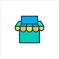 A store icon with a sign on top vector
