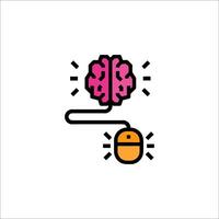 Brain and mouse icon vector