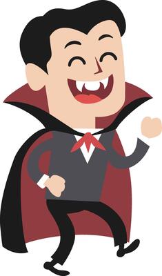 Halloween, Happy Cartoon Vampire Halloween
