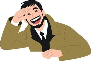 Happy Man Shielding Eyes from Sun, Happy U.S. Army Chaplain Corps Anniversary vector
