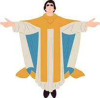 Saint Louis IX Open Arms Chasuble Art vector