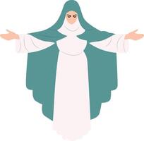 Saint Clare of Assisi Teal Robe Open Arms vector