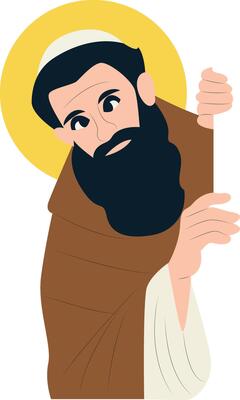 Saint Benedict Peeking Brown Robe