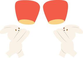 Mid Autumn festival, Boy Holding Rectangular Object Above Head vector