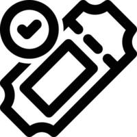 Closed Ticket, Resolve, Confirmed Outline Icon vector