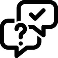Question and Answer, QA Outline Icon vector