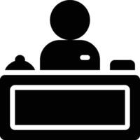 Receptionist, Customer Service, Representative Glyph Solid Icon vector