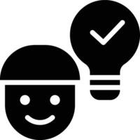 Customer Understanding, Problem Solving, Solved Glyph Solid Icon vector