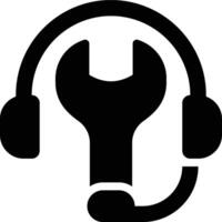 Technical Support, Tech Support, Repair Glyph Solid Icon vector