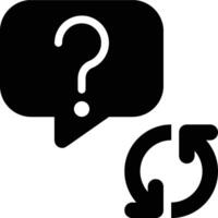 FAQ, Canned Response, Repeated Questions Glyph Solid Icon vector