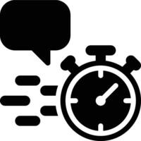 Response Time, Chat, Message Glyph Solid Icon vector