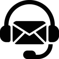 Email Support, Email, Customer Service Glyph Solid Icon vector