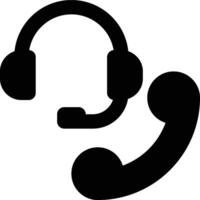Call Center, Hotline, Telephone Glyph Solid Icon vector