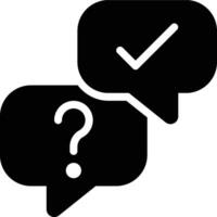 Question and Answer, QA, Question Glyph Solid Icon vector