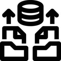 Data Source, Data Load, Data Collection Outline Icon vector