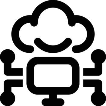 nube informática, nube red, nube plataforma contorno icono vector