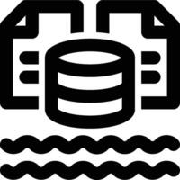 Data Lake, Data Source, Data Repository Outline Icon vector