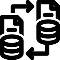 Data Replication, Data Backup, Data Duplication Outline Icon vector