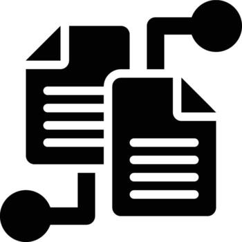 Data Sharing, Data Network, Data Technology Glyph Solid Icon vector